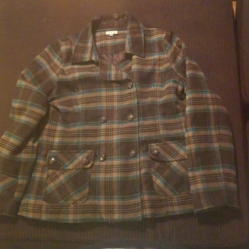 Maurices plaid pea coat. Size XL.